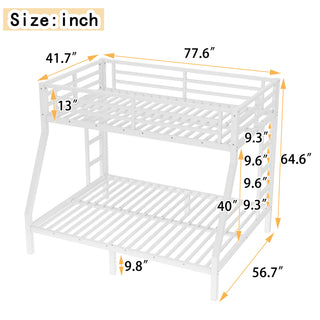 Sunvega Metal Full over Full Bunk Bed for Teens and Adults with Noise Reduction and Storage