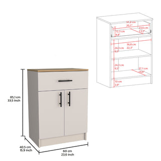 Sunvega Black Multistorage Pantry Cabinet with One Drawer and Two Shelves