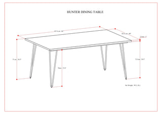 Sunvega Handcrafted Modern Industrial Walnut Veneer Dining Table for 6
