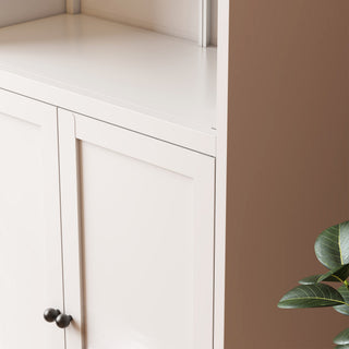 Sunvega Heavy-Duty Metal Pantry Cabinet with 5 Adjustable Shelves and Glass Door