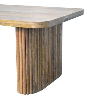 Sunvega Solid Mango Wood Soba Bench with Chunky Legs and Oak Finish