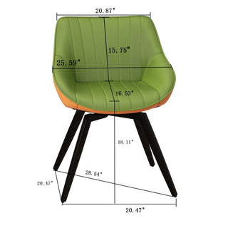 Sunvega Modern PU Leather Dining Chairs Set of 2 with Black Metal Legs for Kitchen
