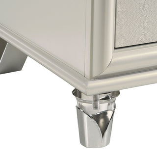 Sunvega Pearl White 6-Drawer Dresser with Mirror Fronts and Jewelry Tray