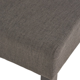 Sunvega Dark Grey Roll Top Button Tufted Dining Chairs Set of 2