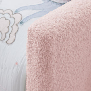 Sunvega Twin Size Upholstered Platform Bed with Cute Rabbit Ear Shaped Headboard
