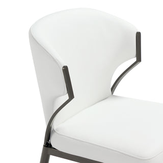Sunvega Modern Upholstered Leatherette Dining Chair with Metal Frame, Set of 2