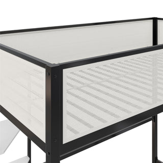 Sunvega Twin Loft Bed with Desk and Shelves for Kids and Teens Bedroom
