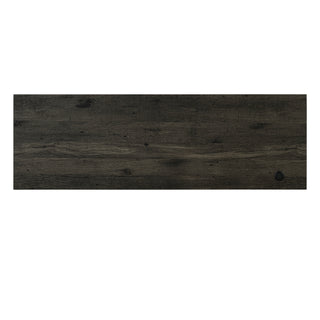 Sunvega Transitional Brown Rubberwood Dining Table Set with 3 Tufted Stools