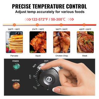 Sunvega Commercial Electric Griddle with 1600W Power and 21 Inch Stainless Steel