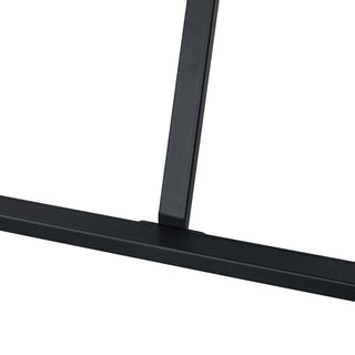 Sunvega Modern Simple Rectangular MDF Dining Table with Black Metal Legs for 4-6 People