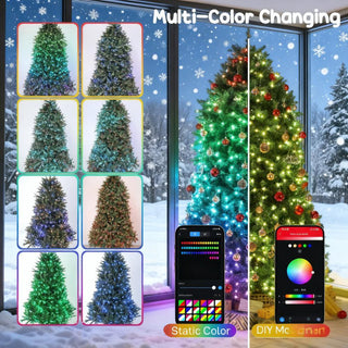 Sunvega Pencil Artificial Xmas Tree with Faux Snow Flocked Full Branch Tips Flame-retardant