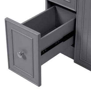 Sunvega 24-Inch Bathroom Vanity Cabinet with Ceramic Sink and Storage