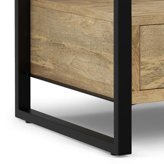 Sunvega Modern Industrial Bedside Table with Spacious Drawer and Metal Frame