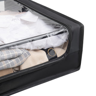 Sunvega Under-Bed Rolling Storage Container Set with Clear Zippered Cover and Smooth-Glide Wheels