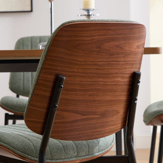 Sunvega Mid Century Modern Retro French Style Dining Chairs Set of 2 with Walnut Bentwood Back