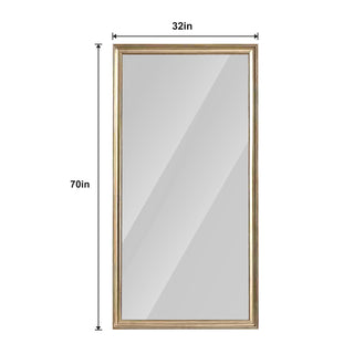 Sunvega 70x32 Inch Full Body Mirror with Artificial Wood Frame and Explosion-Proof Glass