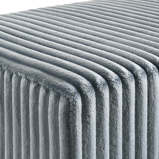 Sunvega Cream Wide Wale Corduroy Upholstered Accent Bench with Metal Legs