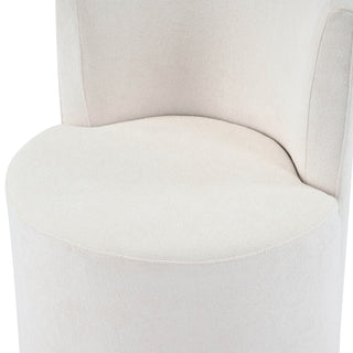 Sunvega Modern Swivel Upholstered Side Chair with Soft Beige Fabric and 360° Base