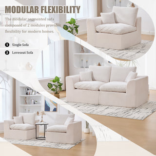 Sunvega Modular Cloud Couch Sofa with Removable Cushion Covers for Living Room