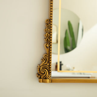 Sunvega Sunburst-Shaped PU Art Decorative Wall Mirror for Bathroom Bedroom