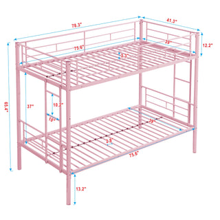 Sunvega Metal Bunk Bed with Trundle for Modern Space Saving Bedroom