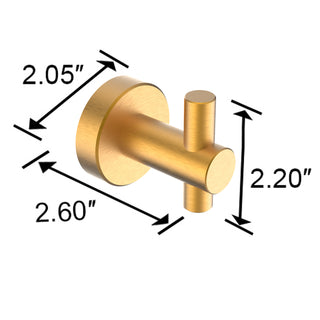 Sunvega Black Gold Round Base Wall Hanging Hook 4 Pack with Screws for Entry Shoe Cabinet Wardrobe