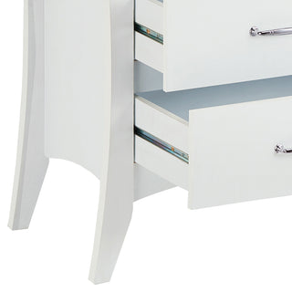 Sunvega Sturdy Wooden Nightstand with Two Safety Stop Drawers for Bedroom