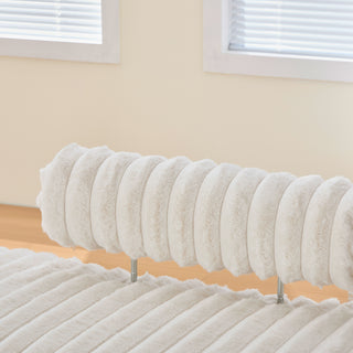 Sunvega Upholstered Adjustable Back Mini Loveseat Sofa Bench with Metal Legs