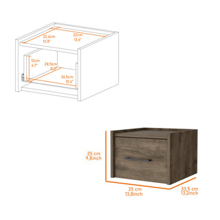 Sunvega Wall-Mounted Nightstand with Sleek Single Drawer and Spacious Top Shelf