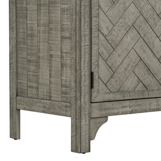 Sunvega MDF and Pine Veneer Sideboard Cabinet with Adjustable Shelves for Living Rooms