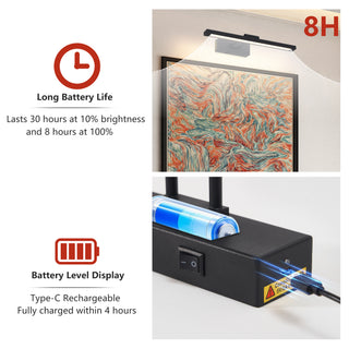 Sunvega Rechargeable Dimmable LED Picture Light with Remote and Timer for Wall Art