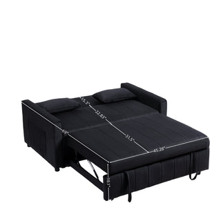 Sunvega Velvet 3-in-1 Sleeper Sofa Bed with Adjustable Backrest and Storage Pockets