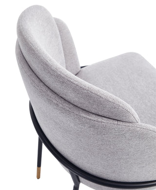 Sunvega Modern Upholstered Dining Chair in Black Twill Weave Fabric