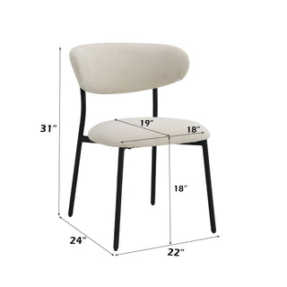 Sunvega Mallin Gray Chenille & Walnut Side Chair with Padded Seat and Back Cushion