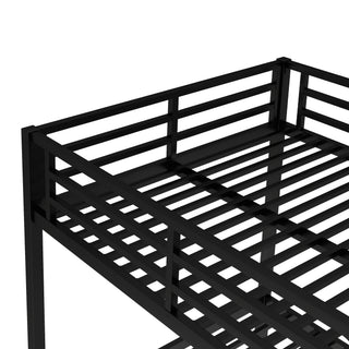 Sunvega Metal Full over Full Bunk Bed for Teens and Adults with Noise Reduction and Storage