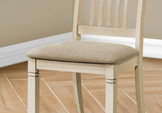 Sunvega Antique White Beige Linen Look Upholstered Side Dining Chair Set Of 2