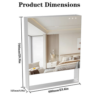 Sunvega Wall Mounted Medicine Cabinet with Mirror and Adjustable Storage Shelves