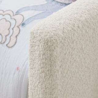 Sunvega Twin Size Upholstered Platform Bed with Cute Rabbit Ear Shaped Headboard