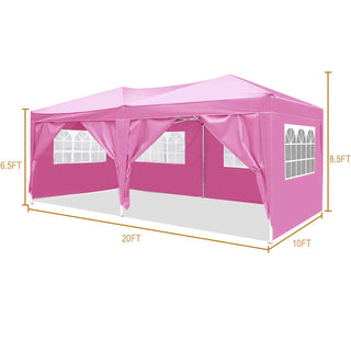 Sunvega 10x20 Pop Up Canopy Tent with 6 Removable Sidewalls and Carry Bag