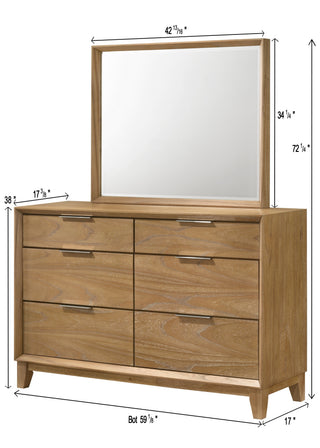 Sunvega Contemporary Nightstand with Two Drawers in Natural Wood Finish