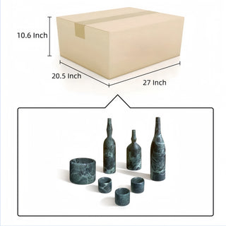 Sunvega Diamond Green Natural Marble Luxury Living Room Accessories 7 Pcs Set