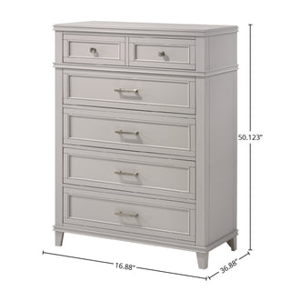 Sunvega Transitional 5 Drawer Chest with French Dovetail and Custom Hardware