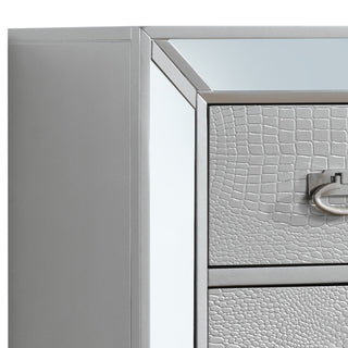 Sunvega Elegant Contemporary Storage Chest with Chic Silver Champagne Finish