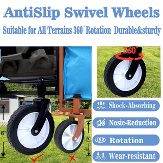 Sunvega Collapsible Foldable Wagon Cart with Colorful Design and Strapping System