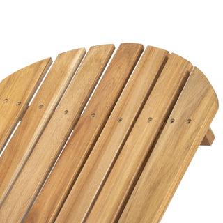 Sunvega Folding Acacia Wood Adirondack Chair with Slatted Seat and Rustic Design