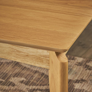 Sunvega Mid-Century Modern Dining Table with Rubberwood Legs and Faux Wood Tabletop