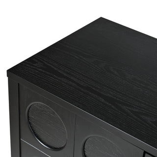 Sunvega Geometric Circle Door Sideboard Cabinet with Adjustable Shelves for Living Room