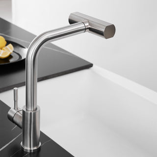 Sunvega Single Handle Kitchen Sink Faucet with Pull Out Sprayer and Deck Plate