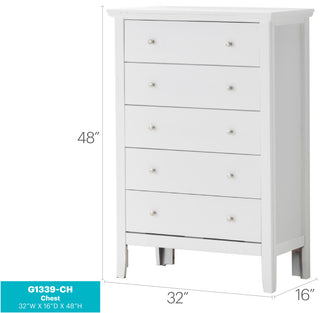 Sunvega Primo White Chest with Durable Print Finish and French Dovetail Drawers