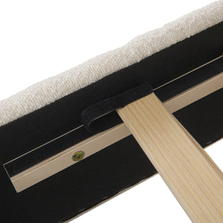 Sunvega King Size Boucle Upholstered Platform Bed with Curved Headboard